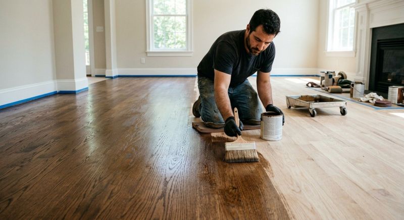 Oak Floor Staining in Overland Park, KS